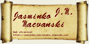 Jasminko Mačvanski vizit kartica